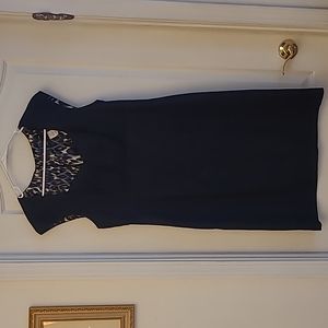 NWOT  Connected Apparel Dark Denim Blue Cotton Blend Sleeveless Dress